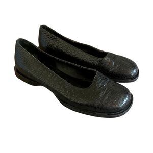 Joan & David Croc Embossed Leather Loafers
